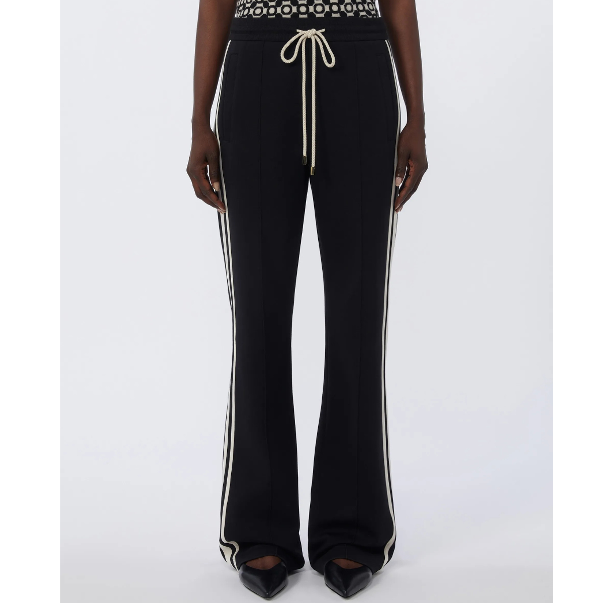 Max Mara Pantalone in Jersey di Cotone SMMVento Donna Nero