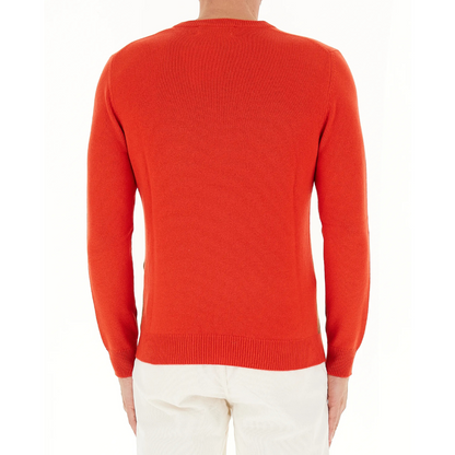 Ballantyne Maglione Girocollo in Cashmere Uomo Rombi Rosso e Marrone