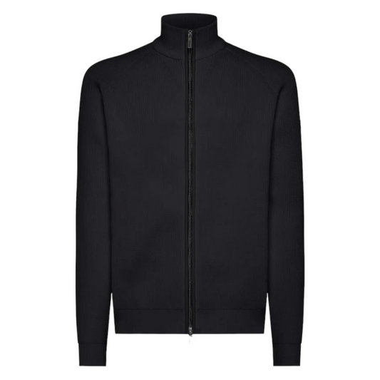 RRD Felpa in Cotone Uomo Knit Cotton Plain Zip Nero