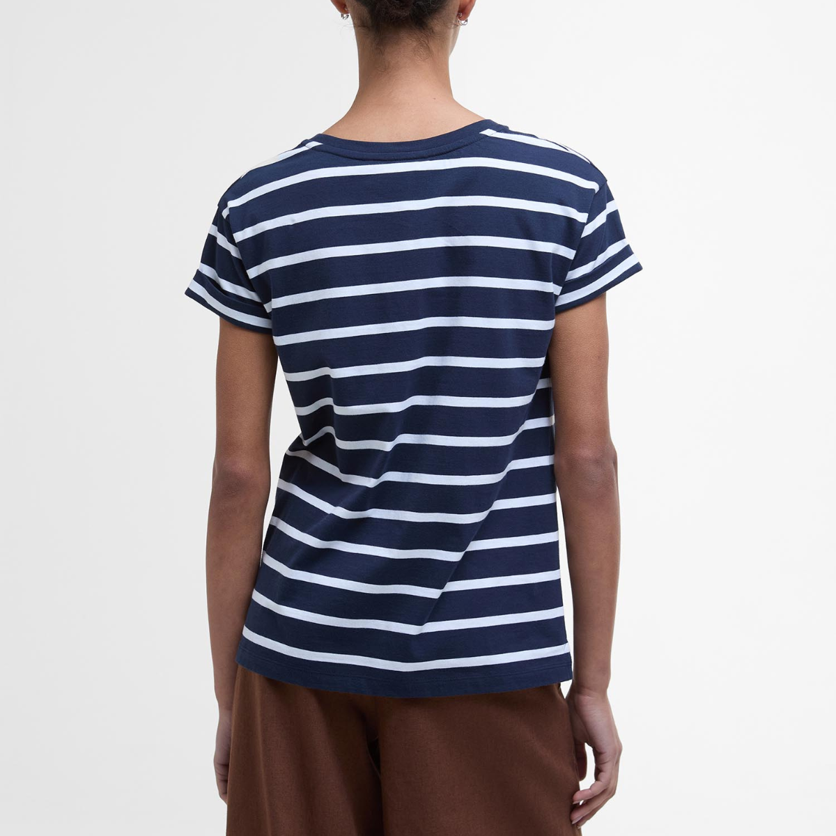 Barbour T-Shirt in Cotone Otterburn a Righe Donna Blu e Bianco