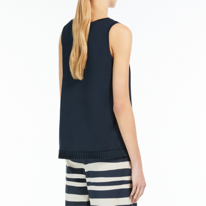 'S Max Mara Top in Cotone Racer Donna Blu