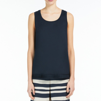 'S Max Mara Top in Cotone Racer Donna Blu