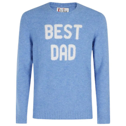 MC2 Saint Barth Maglia Stretch Uomo Best Dad Azzurro