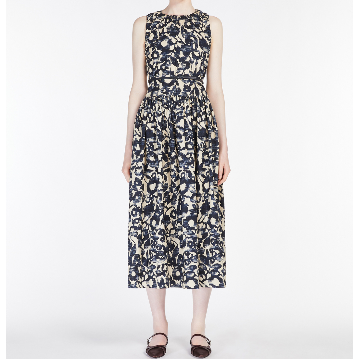 Max Mara Abito Lungo in Cotone Donna Marlena Ecru