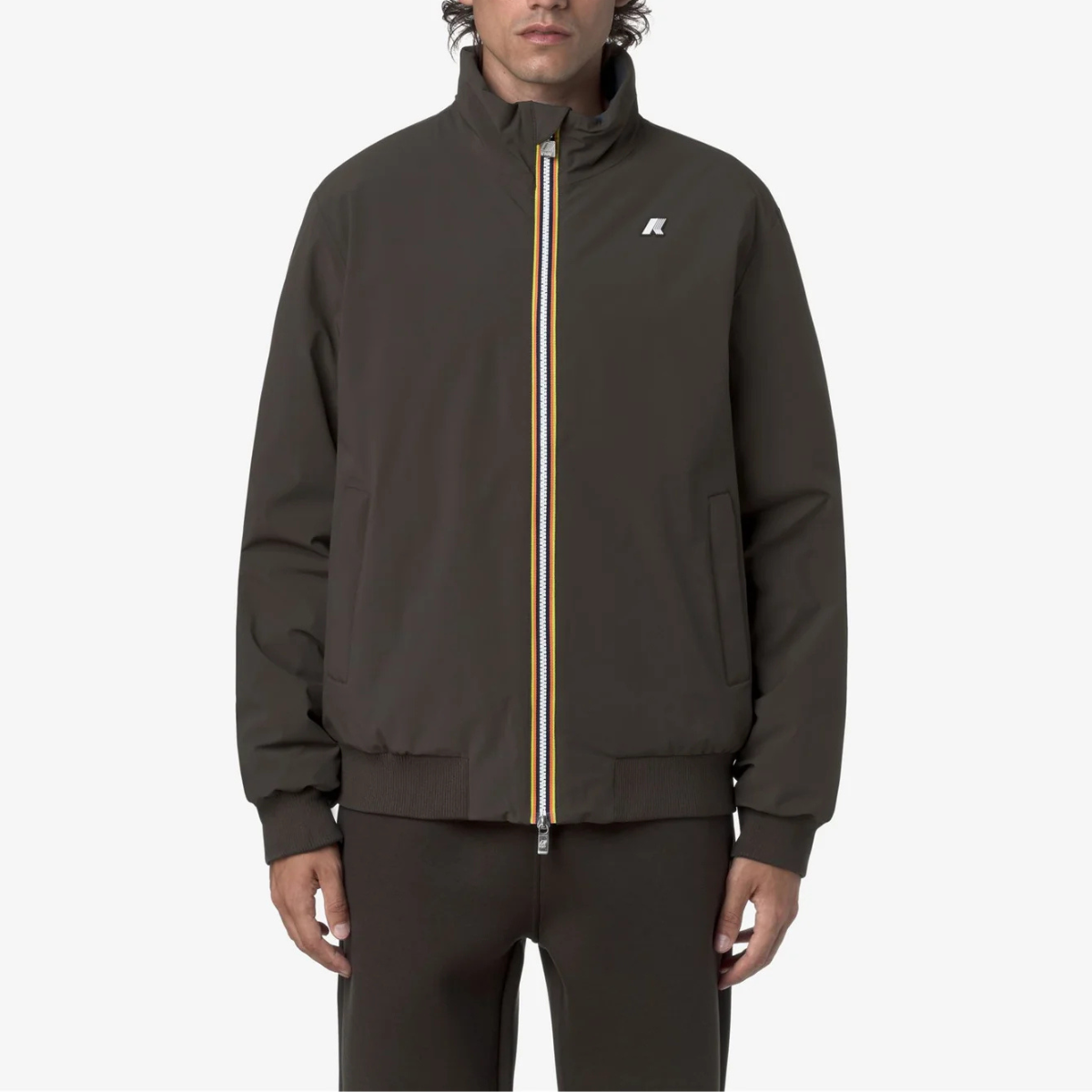 K-Way Giacca Reversibile Impermeabile Arsene ST Warm Double Black Olive-Blue Airforce