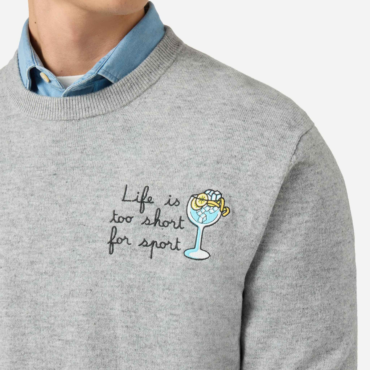 Mc2 Saint Barth Maglione in Misto Lana Heron Light Embry Uomo Grigio