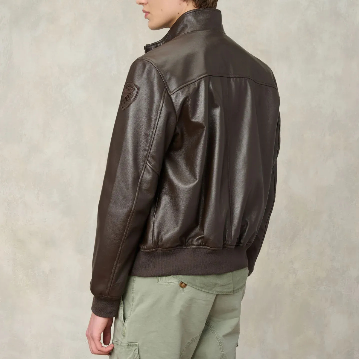 Blauer Bomber in Pelle Coniston Uomo Nero Caffè