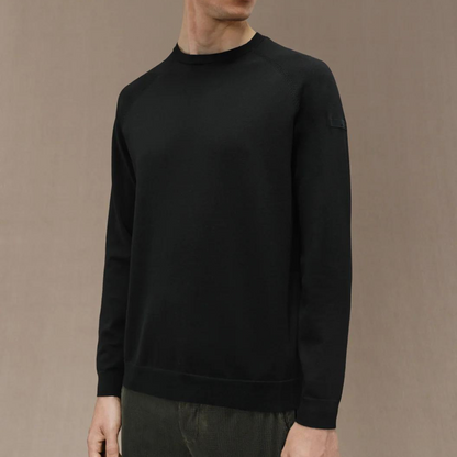 RRD Maglia Amos Cotton Round Knit Uomo Nero