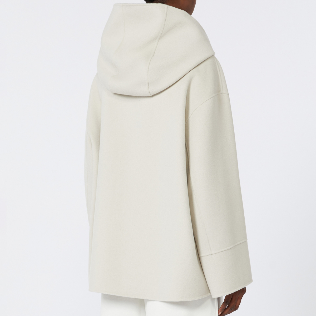 Max Mara Felpa in Lana Double Romina Donna Bianco Avorio