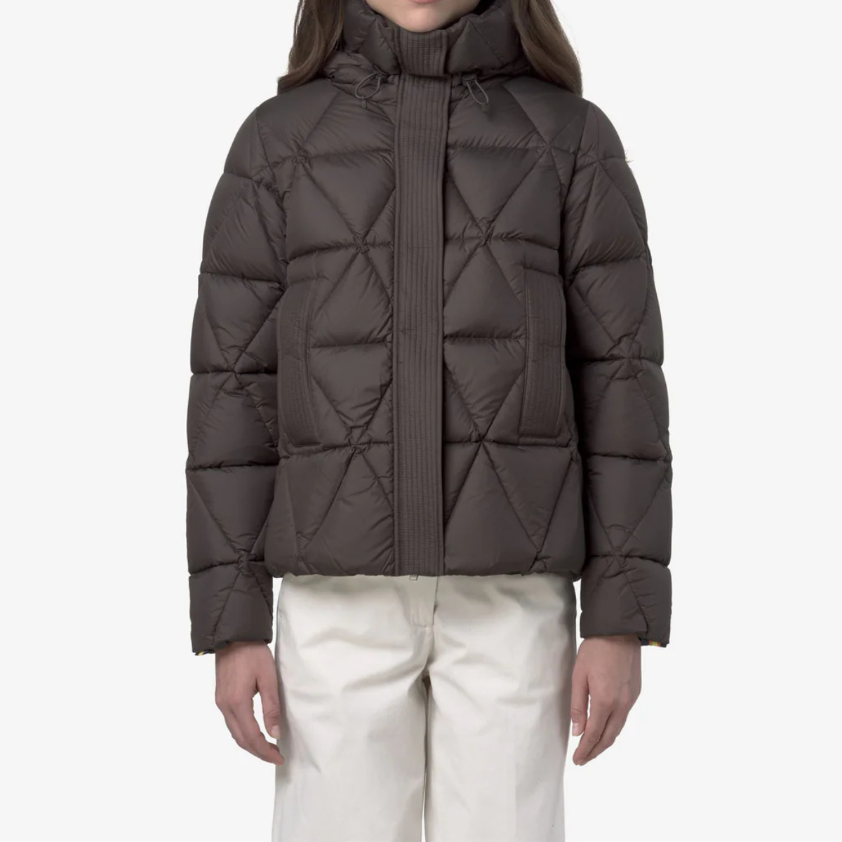 K-Way Piumino Corto Lethille Thermo Microfiber Donna Black Olive Combo