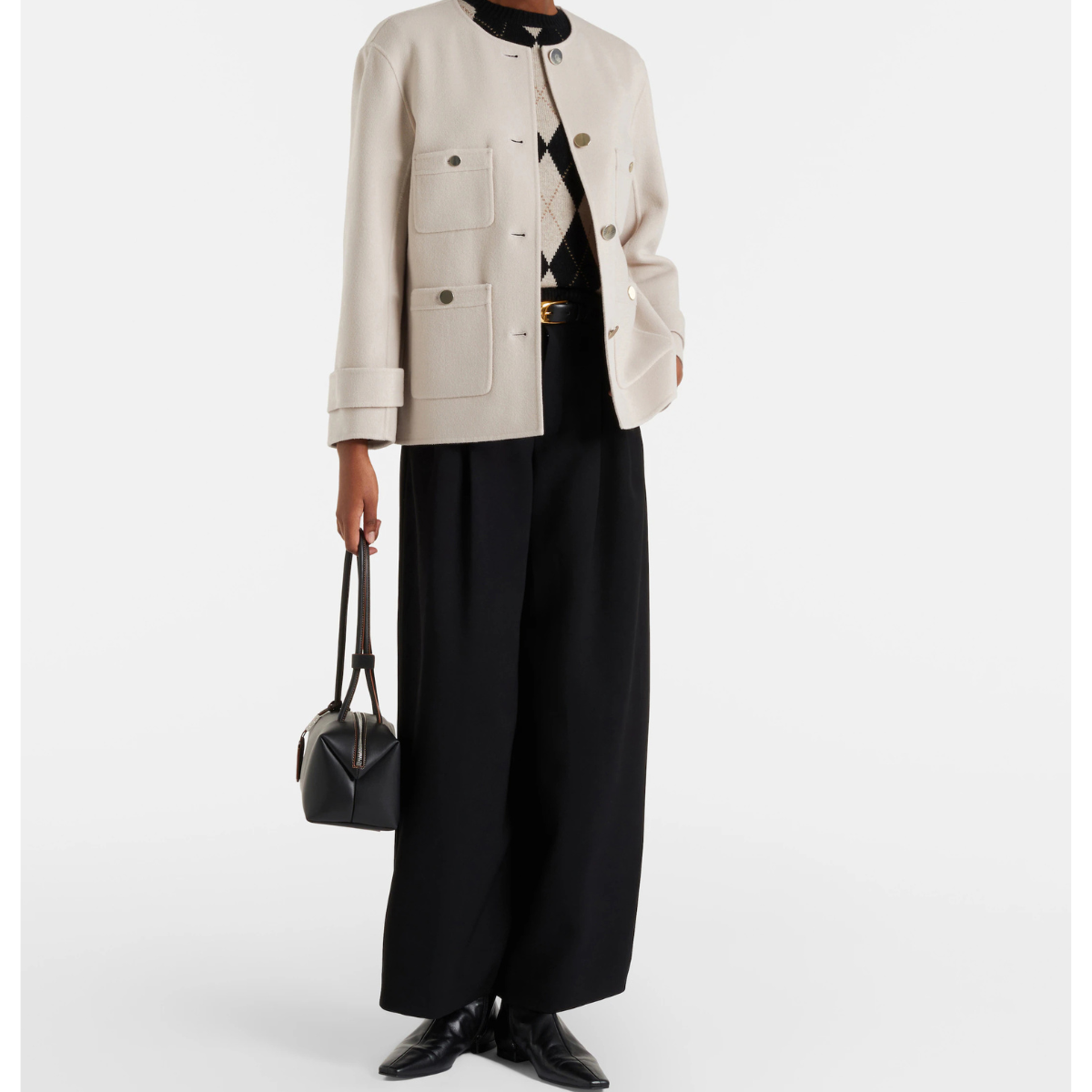 Max Mara Giacca in Crop di Lana Smmalba Donna Cammello