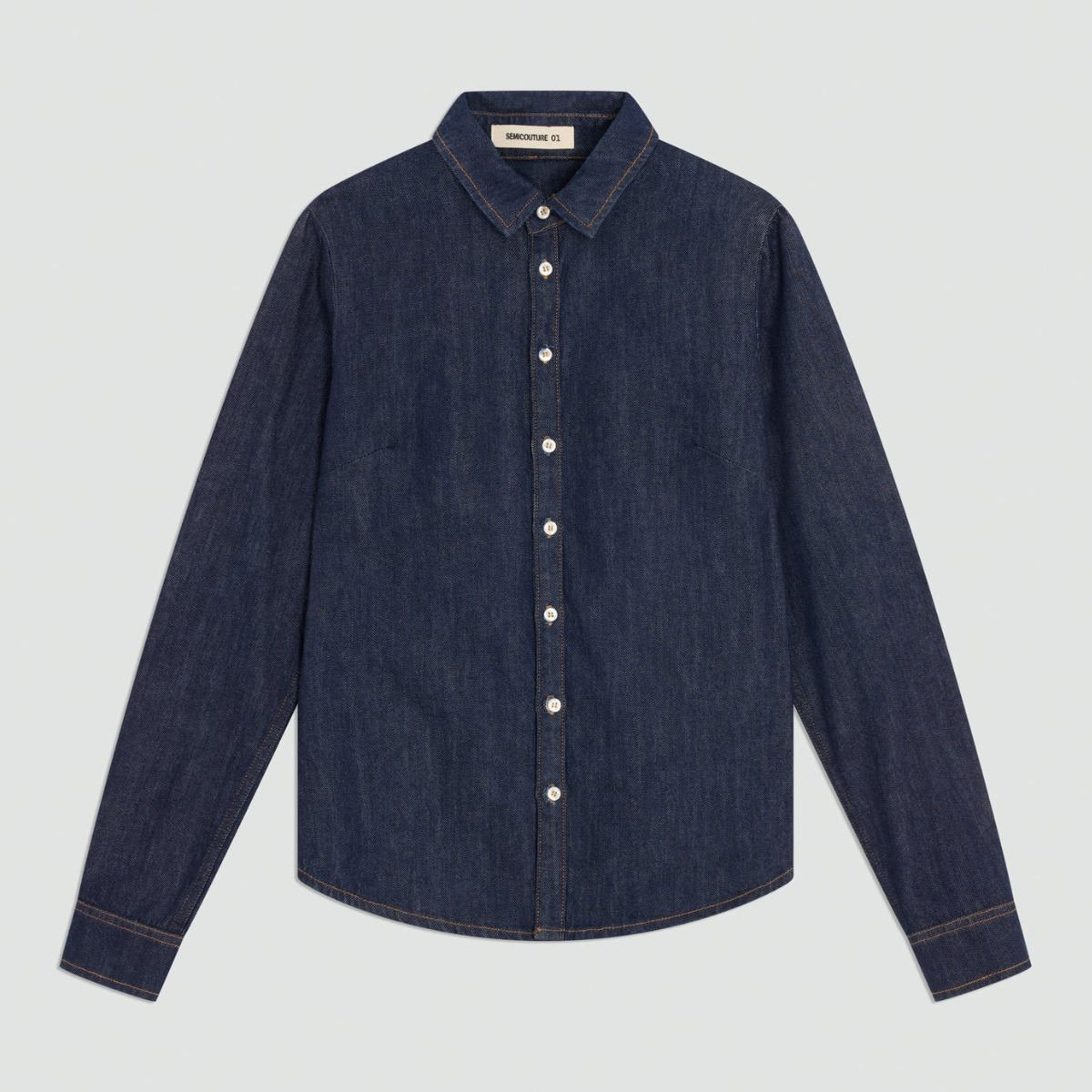 Semicouture Camicia in Denim di Cotone Donna Giulietta Dark Stone Wash