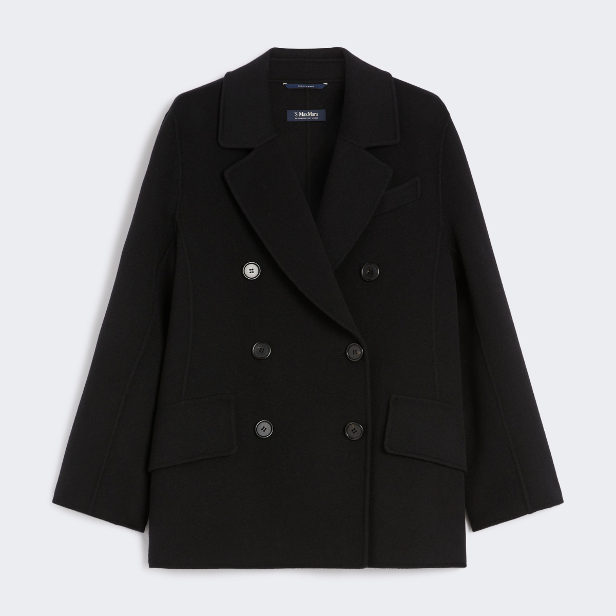 Max Mara Giacca Doppiopetto in Lana Lukas Donna Nero