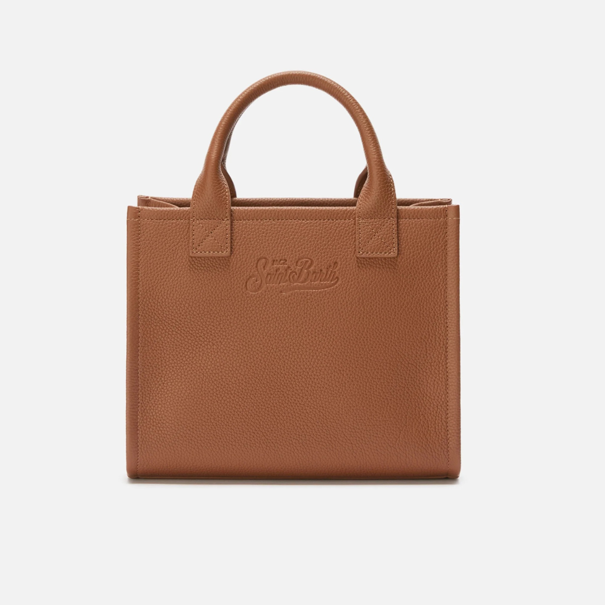 Mc2 Saint Barth Borsa a Spalla in Pelle Martellata Vanity Bag Midi Donna Cammello