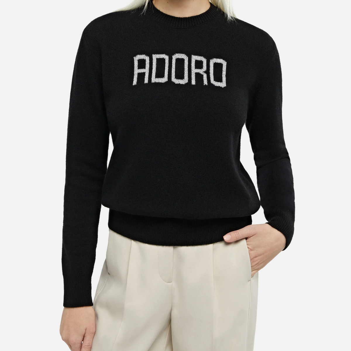 Mc2 Saint Barth Maglione New Queen con Stampa Adoro Donna Nero