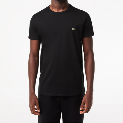 Lacoste T-Shirt in Jersey di Cotone Uomo Nero