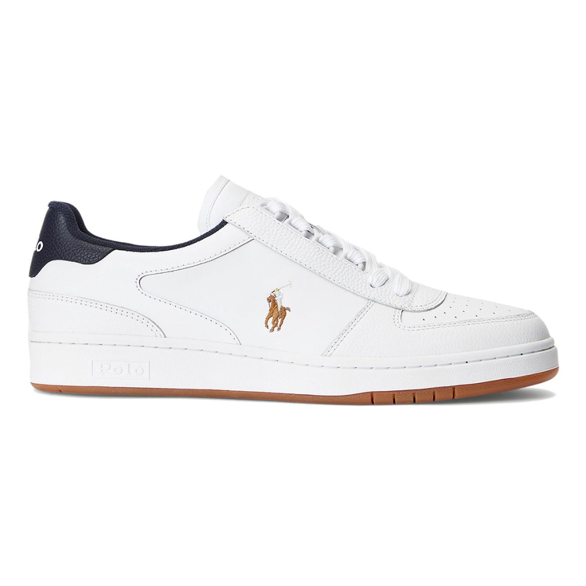 Polo Ralph Lauren Sneakers in Pelle Uomo Low Top Lace Bianco Blu