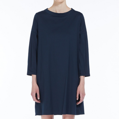 'S Max Mara Abito in Misto Cotone Miriam Donna Blu Notte