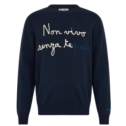 MC2 Saint Barth Maglia Heron Uomo Senza Tequila Blu Notte