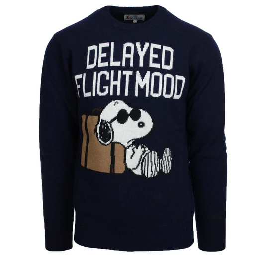 MC2 Saint Barth Maglia Heron con Stampa Uomo Snoopy Flight Blu Notte