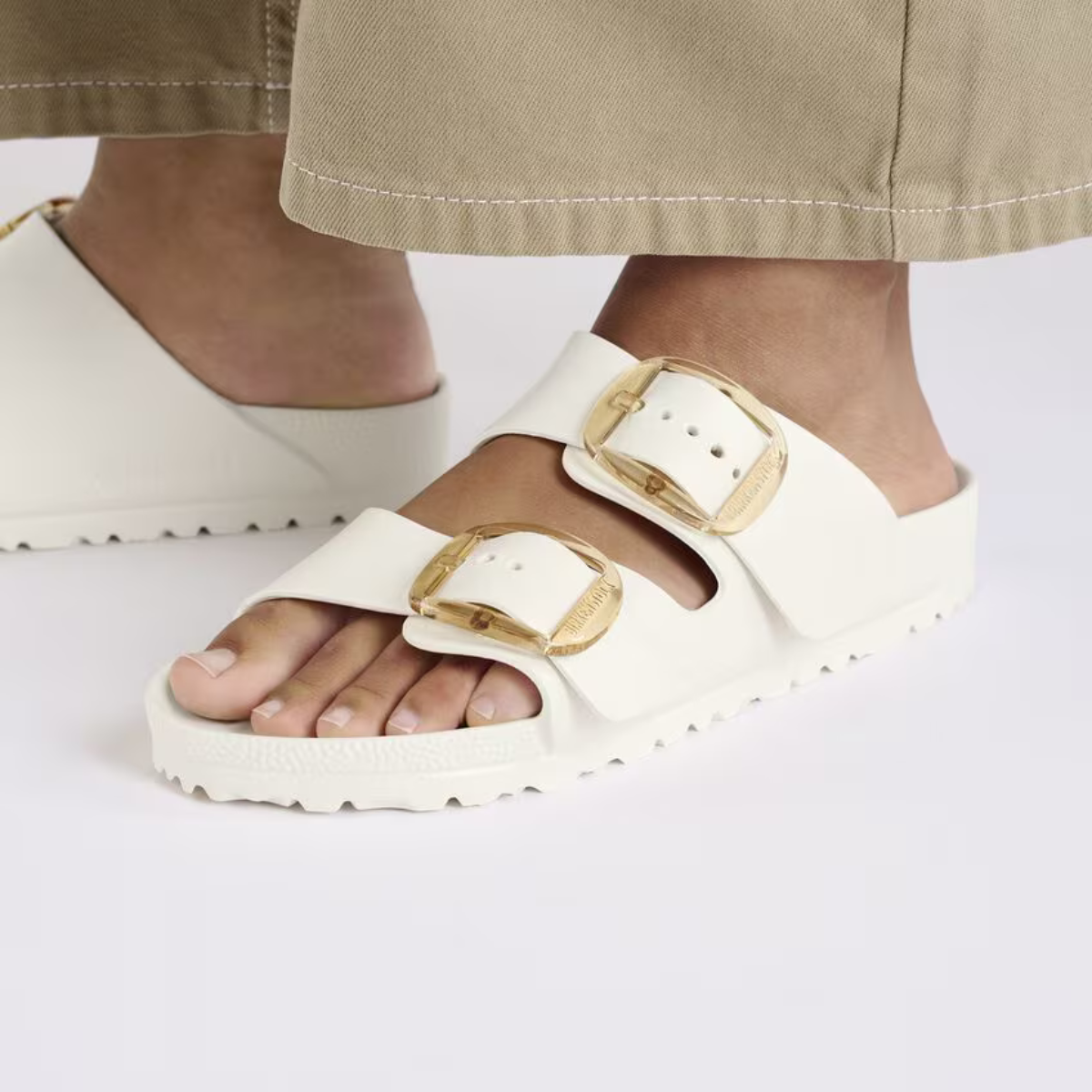 Birkenstock Sandalo in EVA Big Buckle Donna Eggshell