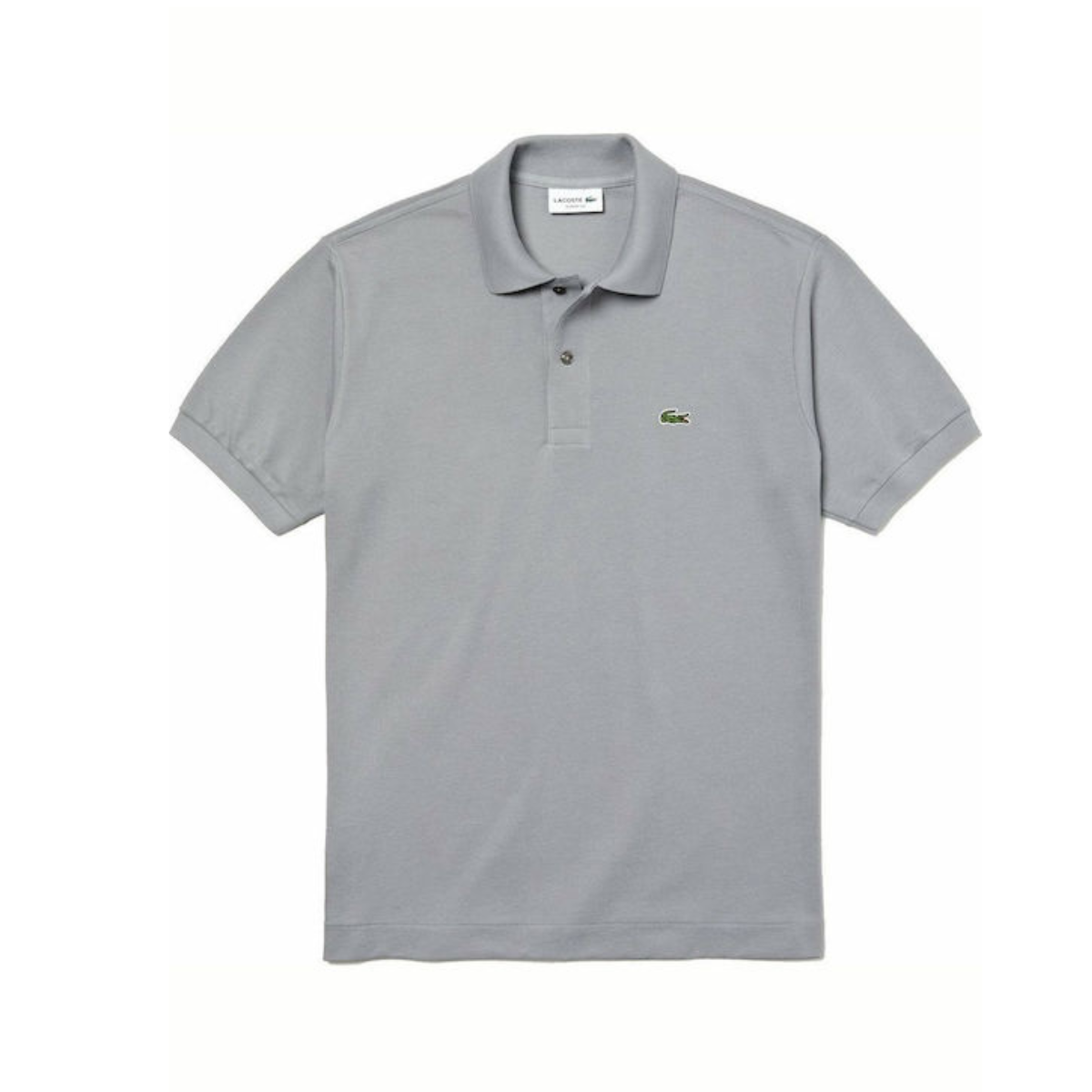 Lacoste Polo Manica Corta in Cotone L 12.12 Uomo Grigio