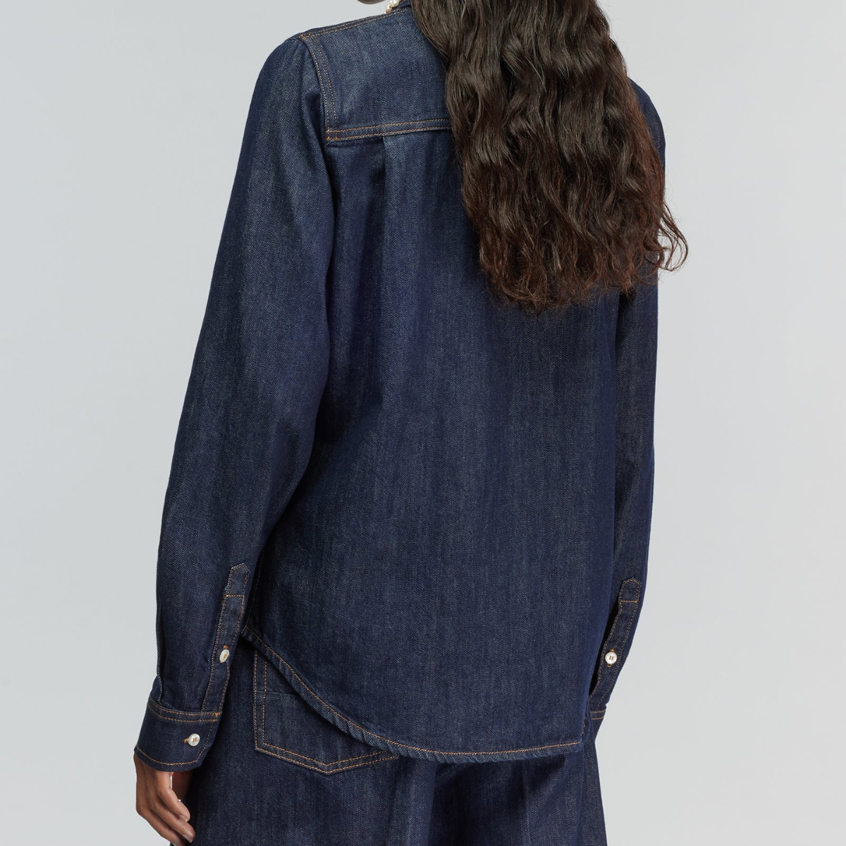 Semicouture Camicia in Denim di Cotone Donna Giulietta Dark Stone Wash
