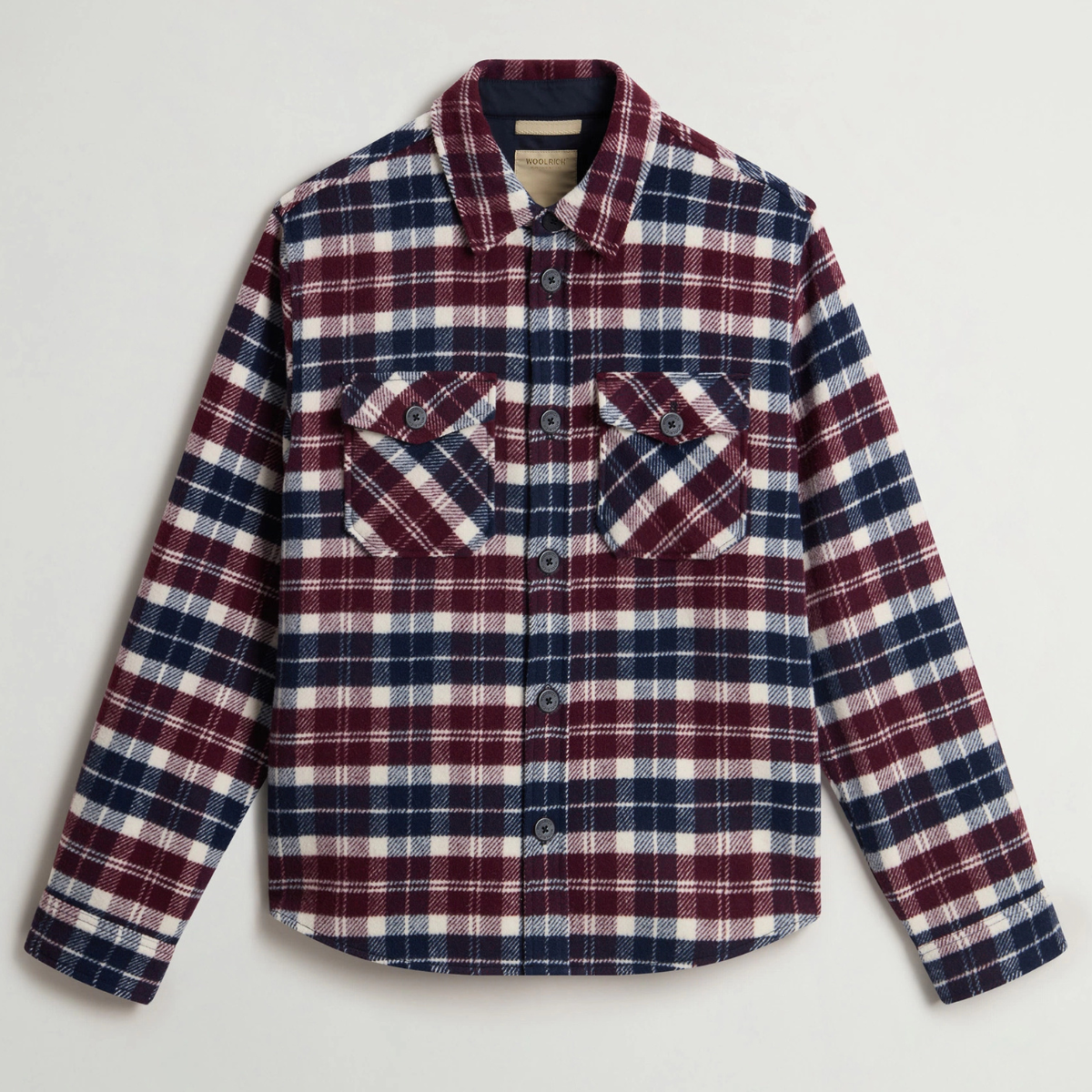 Giacca a Camicia in Misto Lana a Scacchi Ranger Overshirt Uomo Wine Black Watch