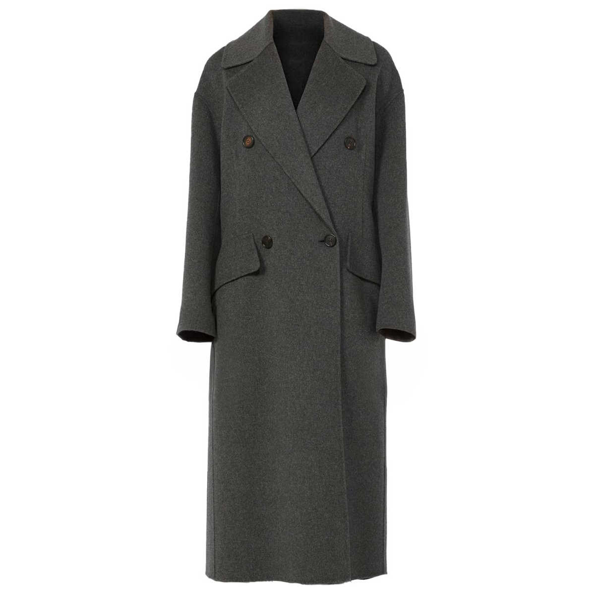 'S Max Mara Cappotto Lungo in Lana Alice Donna Grigio Scuro
