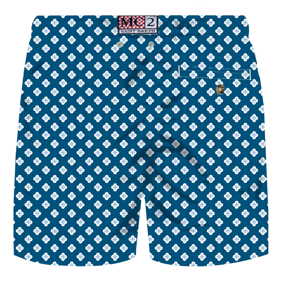MC2 Saint Barth Costume a Pantaloncino Uomo Comfort con Stampa Cravatta Blu