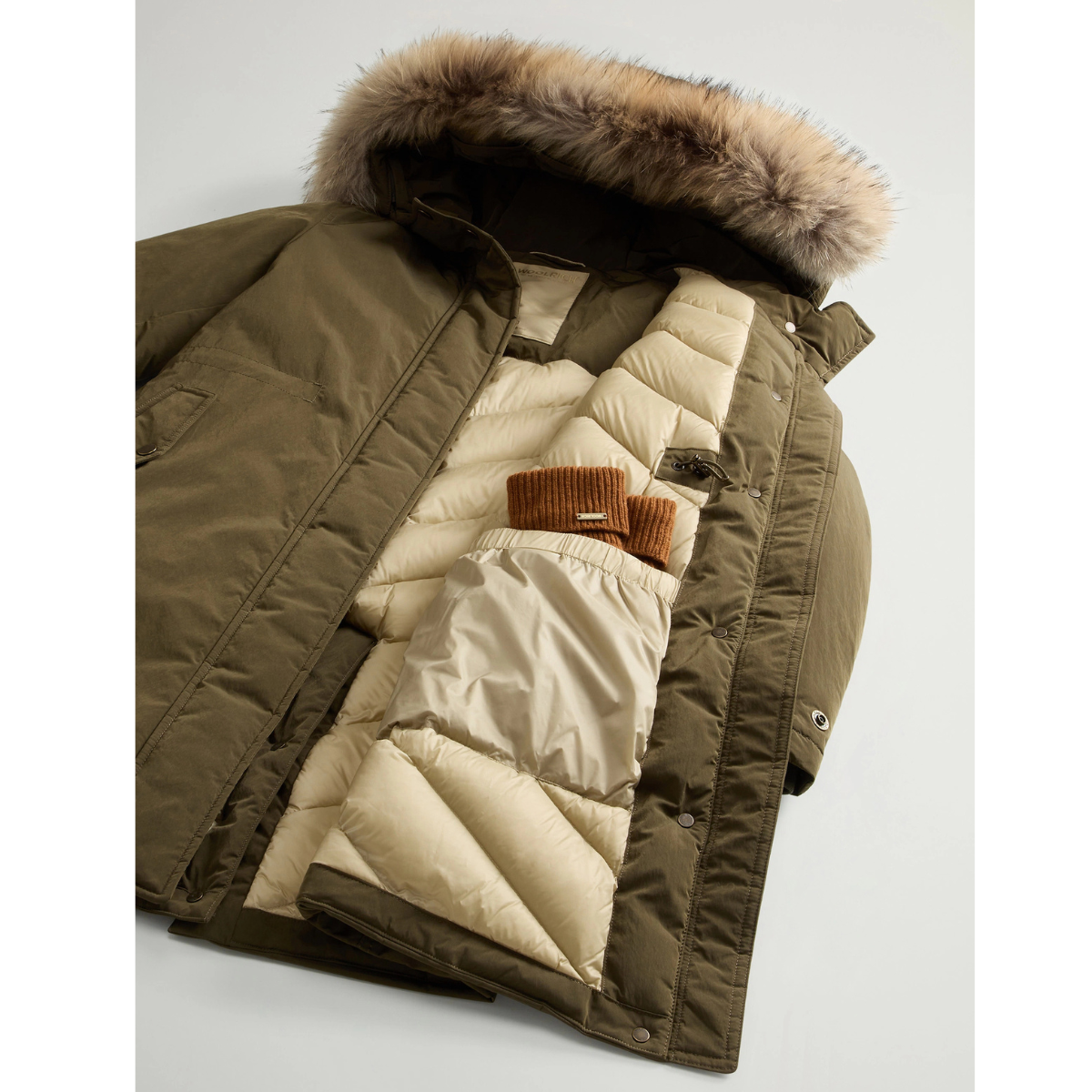 Woolrich Parka Grace Fur Donna Dark Green