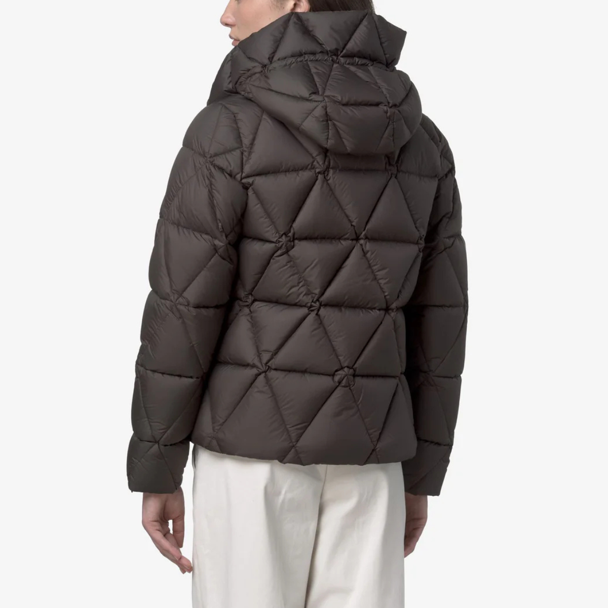 K-Way Piumino Corto Lethille Thermo Microfiber Donna Black Olive Combo