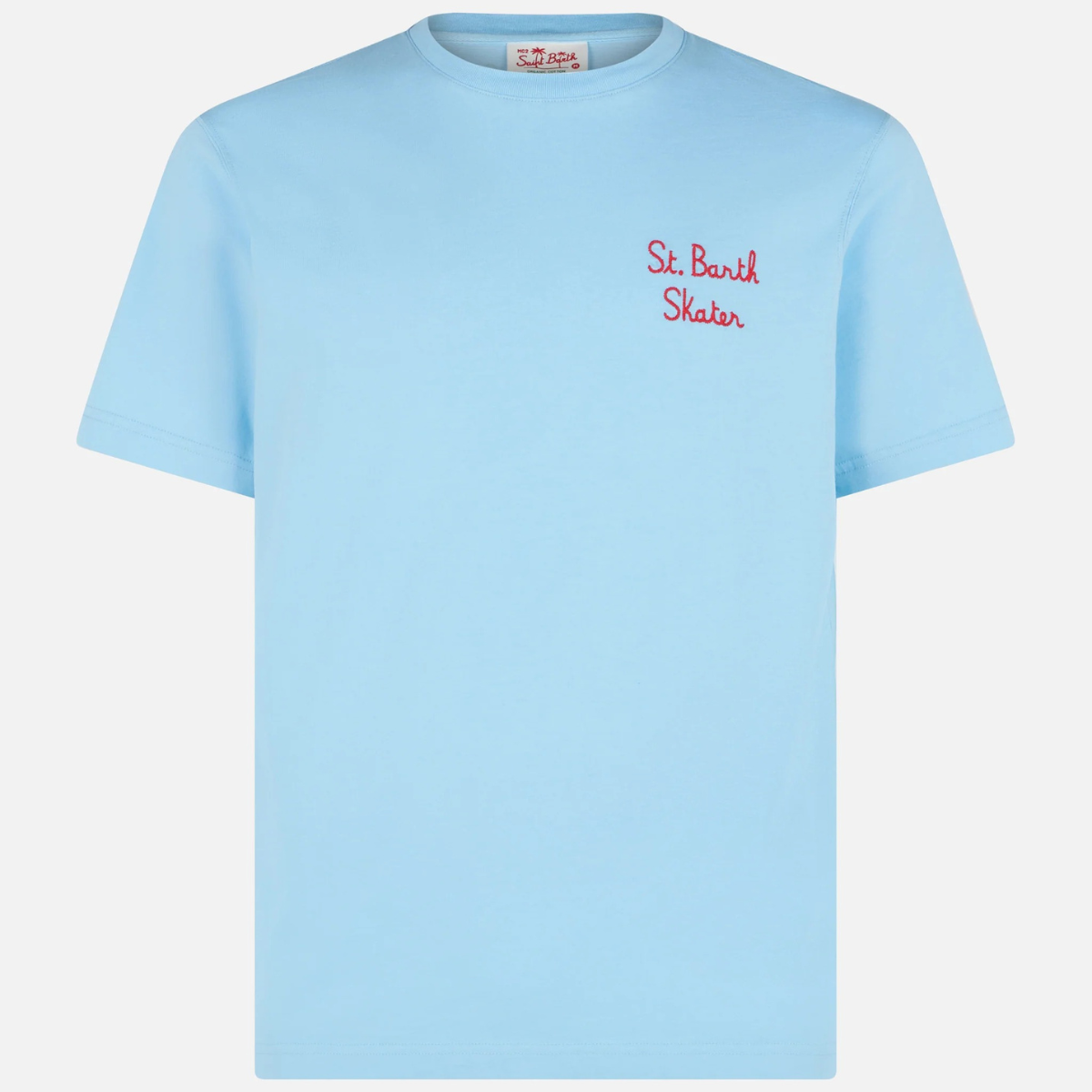 Mc2 Saint Barth T-Shirt in Cotone Uomo Stampa Bart Simpson Celeste