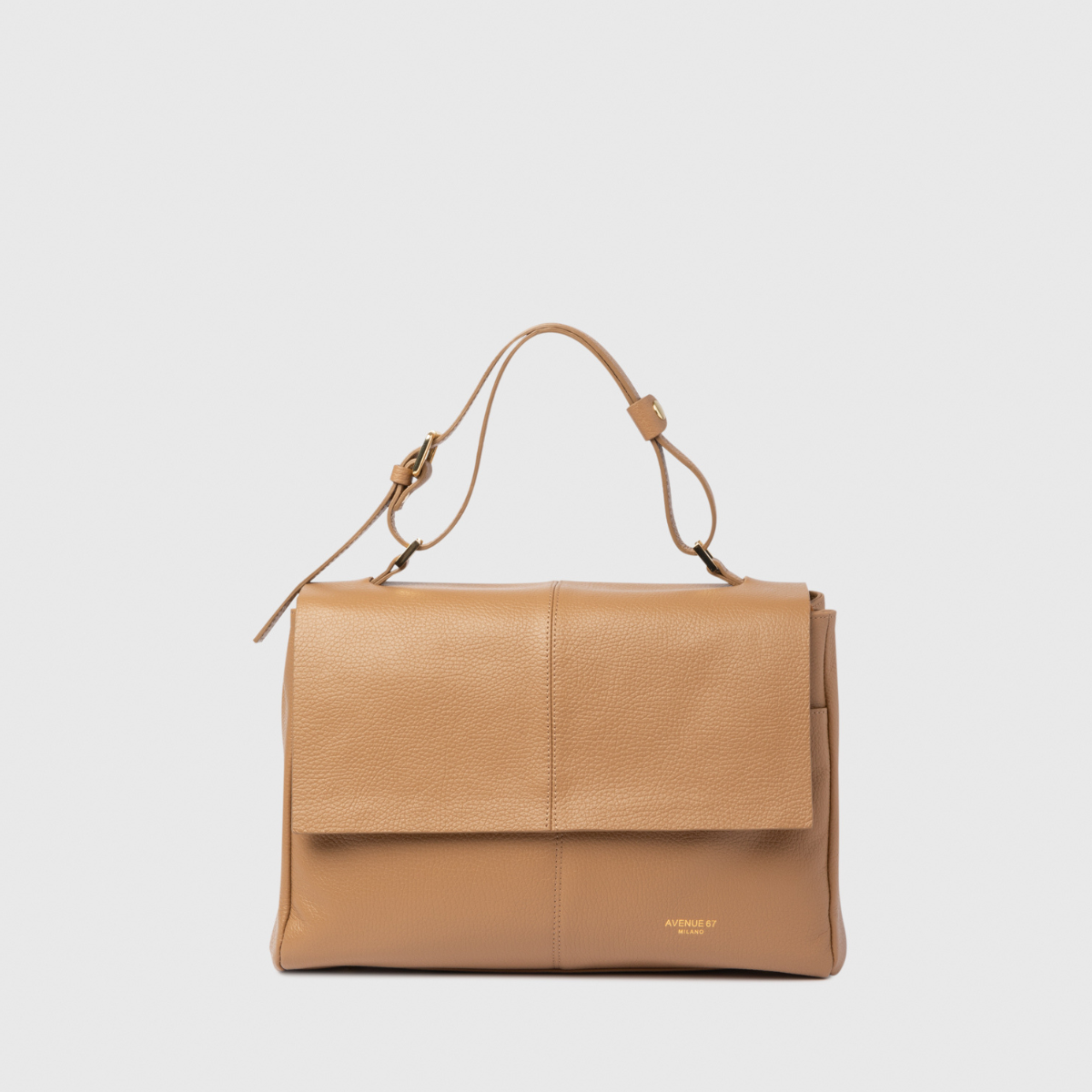 Avenue 67 Borsa in Pelle con Patta Elettra Biscotto