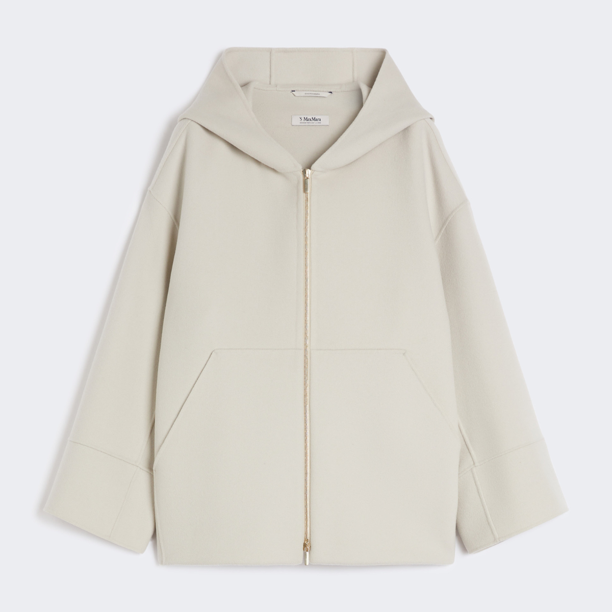 Max Mara Felpa in Lana Double Romina Donna Bianco Avorio