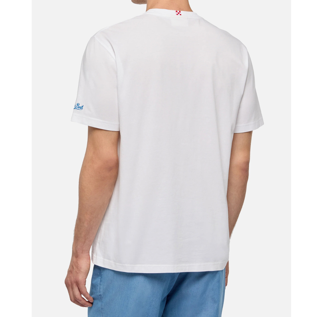 Mc2 Saint Barth T-Shirt Man in Cotone con Ricamo Uomo Weekend Gin Mare Bianco