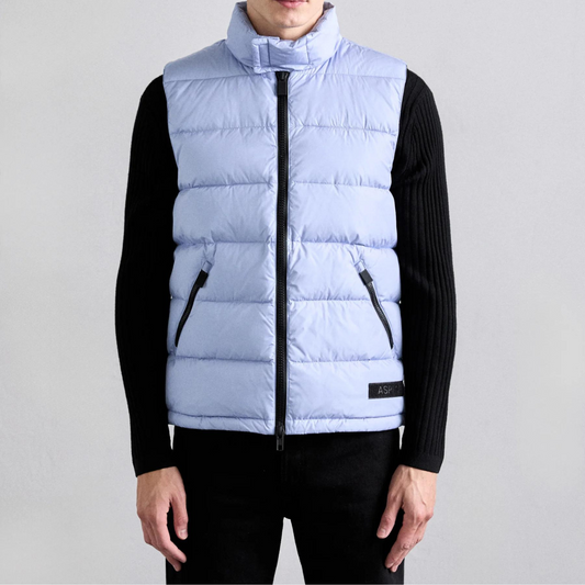 Aspesi Gilet Piuma Smanicato Uomo Slim Re Azzurro