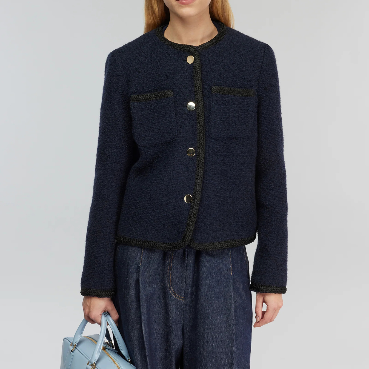 Semicouture Giacca in Tweed di Misto Lana Ricarda Donna Midnight