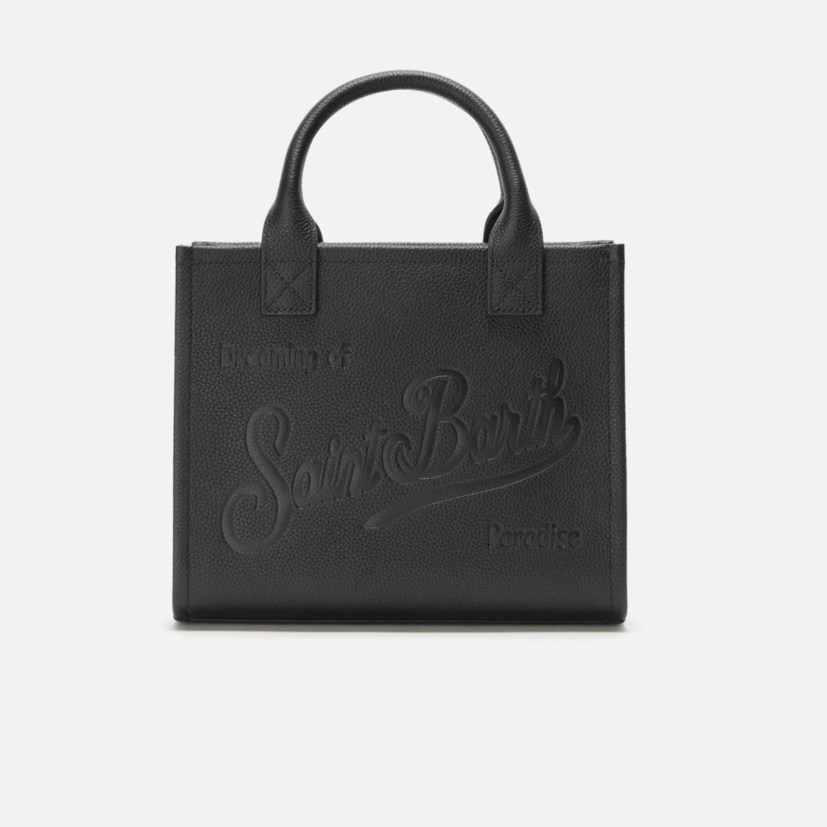 Mc2 Saint Barth Borsa a Spalla in Pelle Martellata Vanity Bag Midi Donna Nera