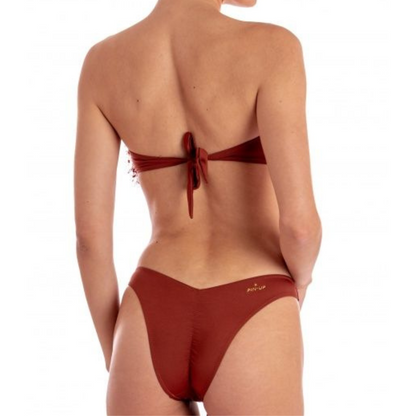 Pin Up Bikini a Fascia Imbottita Donna Marrone