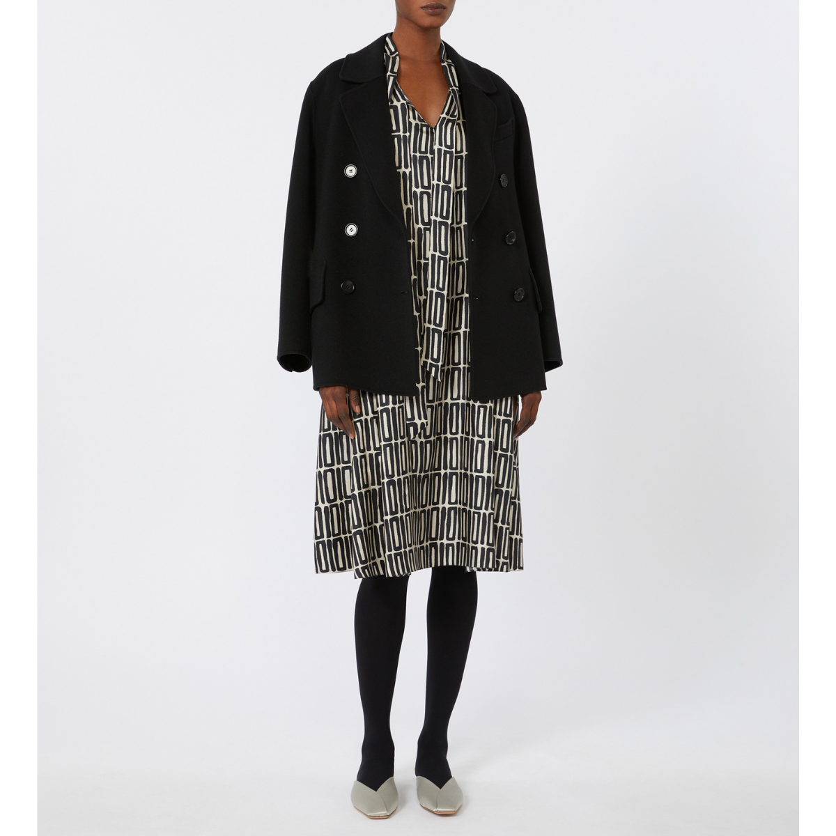 Max Mara Giacca Doppiopetto in Lana Lukas Donna Nero