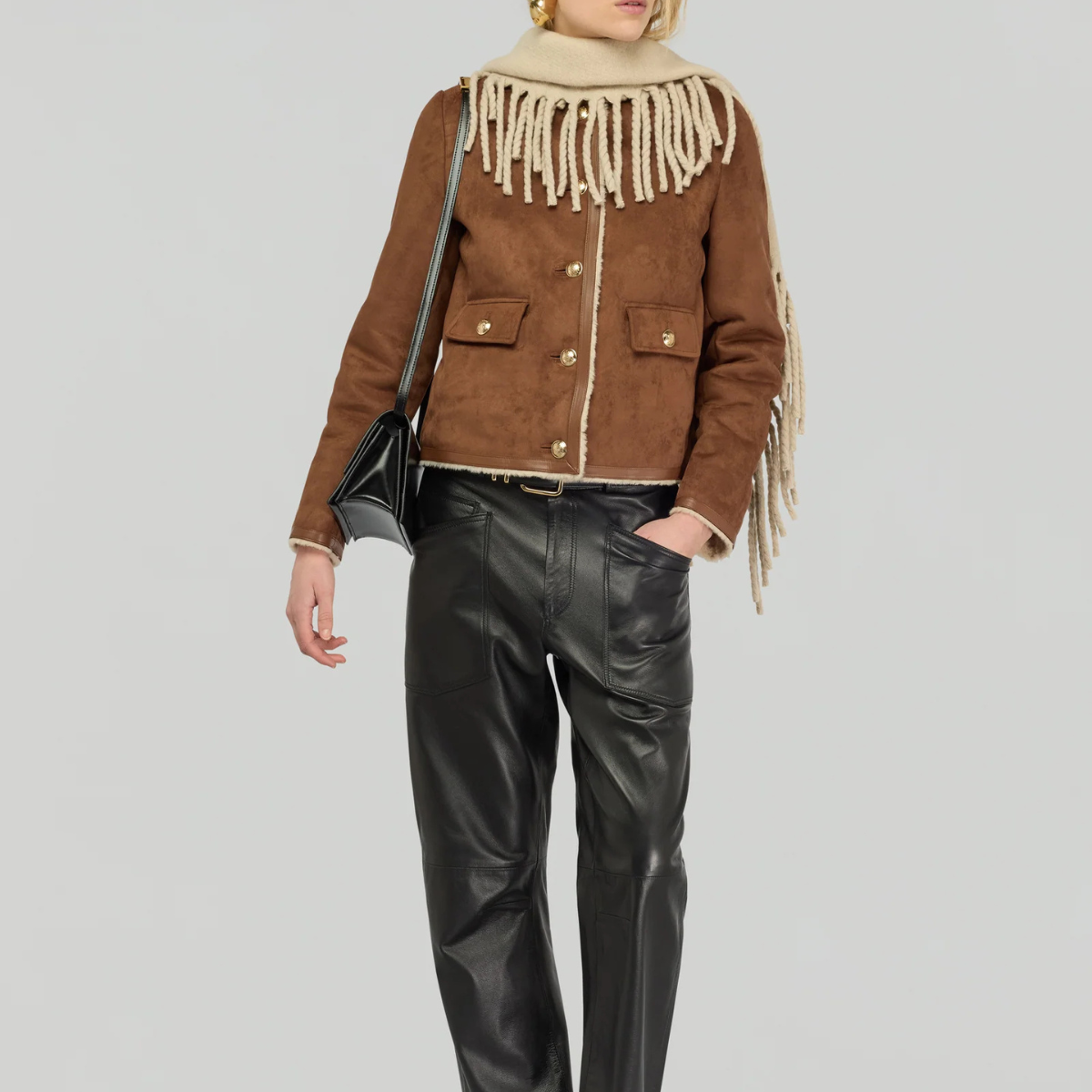 Semicouture Giacca in Eco Montone Nora Donna Tegola
