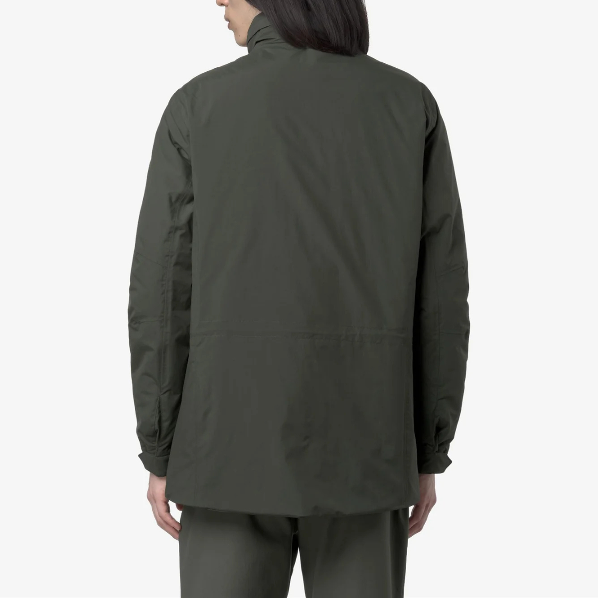 K-Way Giacca Impermeabile con Cappuccio Manuel Warm Ottoman Uomo Green Blackish