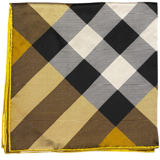 Burberry Foulard in Seta Unisex Check Giallo