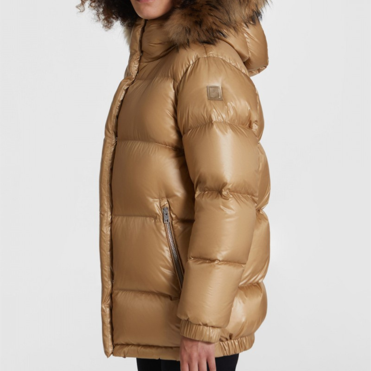 Woolrich Piumino con Pelliccia Donna WS Aliquippa Parka Gold Khaki