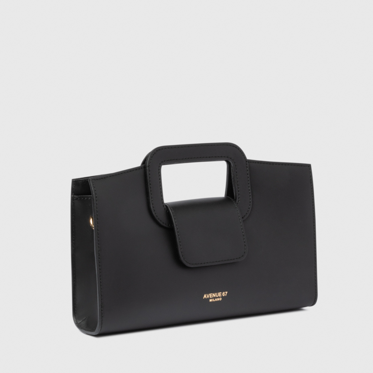 Avenue 67 Borsa Pochette in Pelle Square Nero