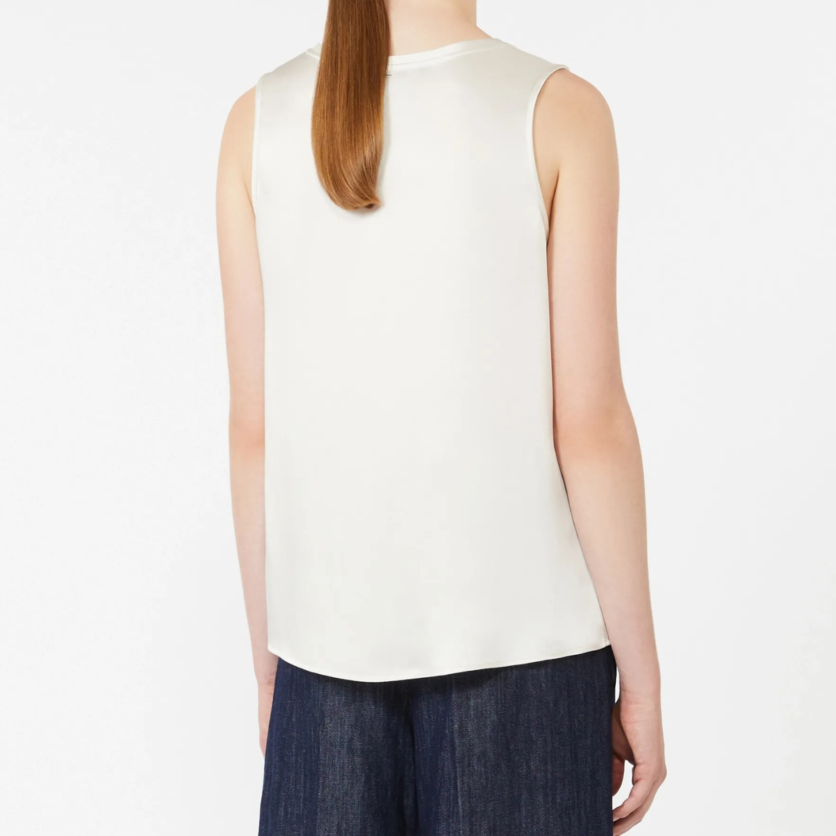 Max Mara Top in Raso SMMEstri Donna Blu Avorio
