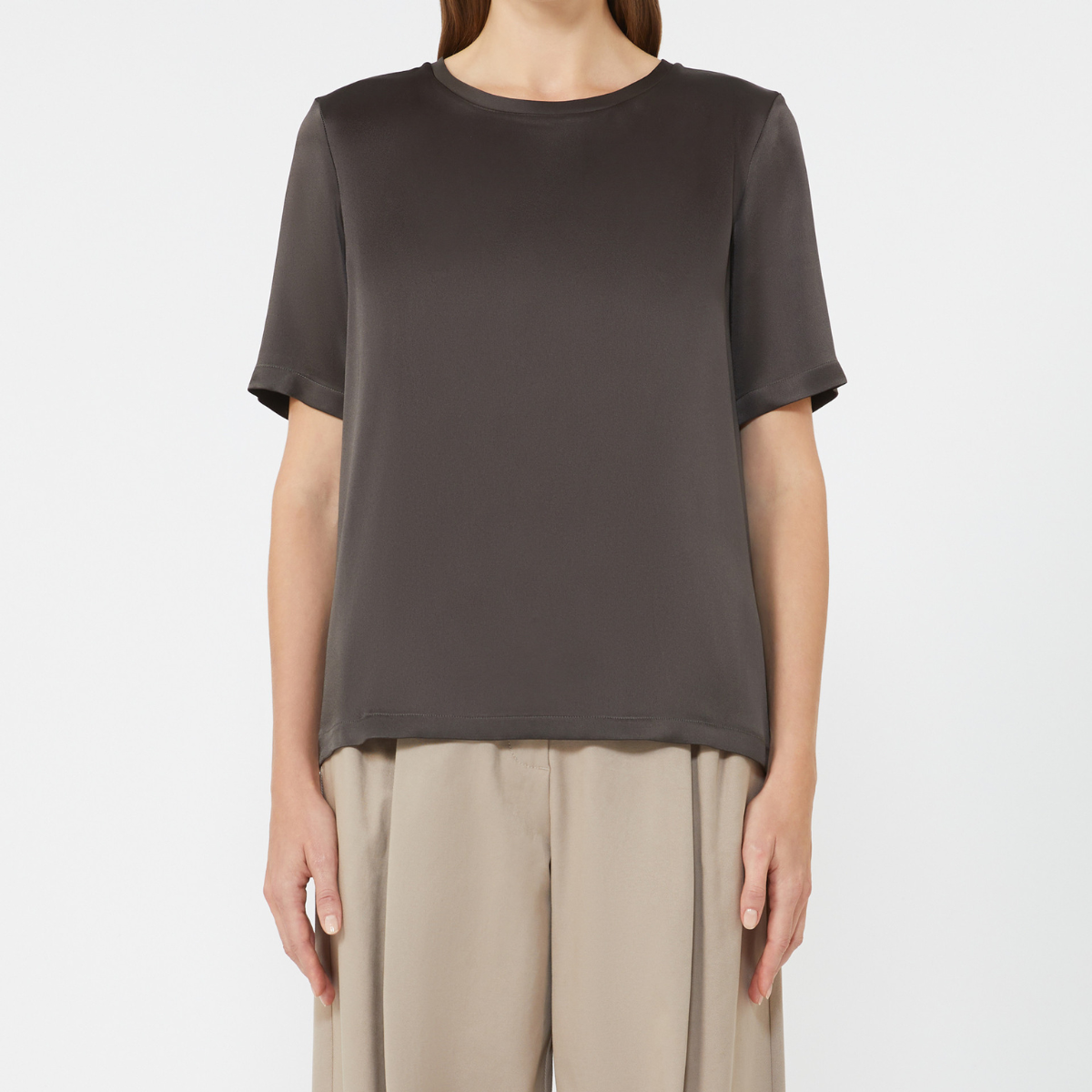 Max Mara T-shirt in Raso Rebby Donna Verde