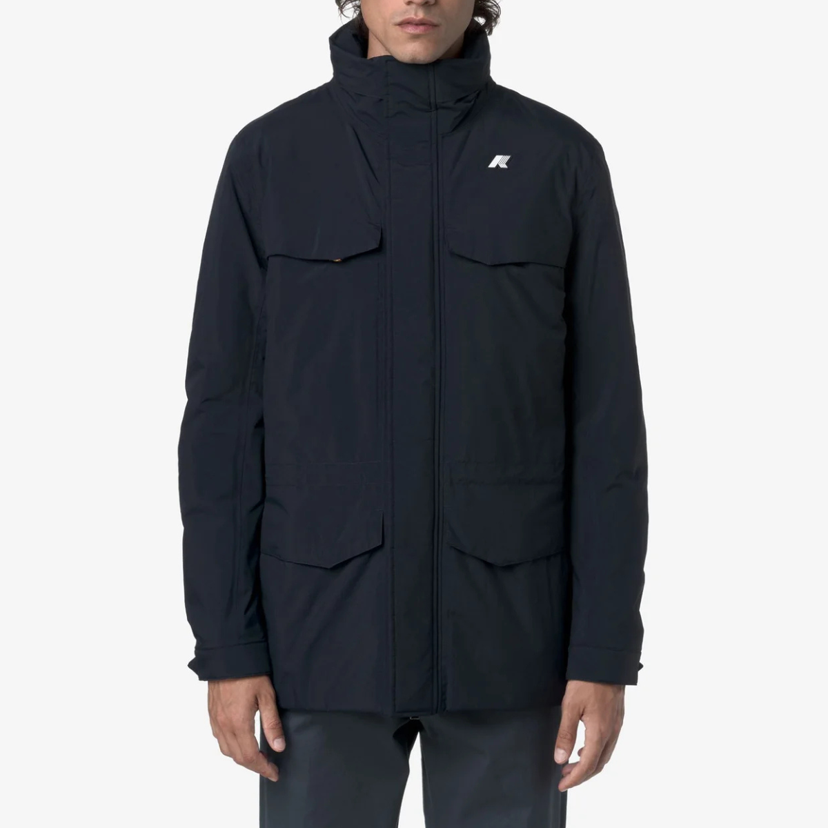 K-Way Giacca Impermeabile con Cappuccio Manuel Warm Ottoman Uomo Blue Depth