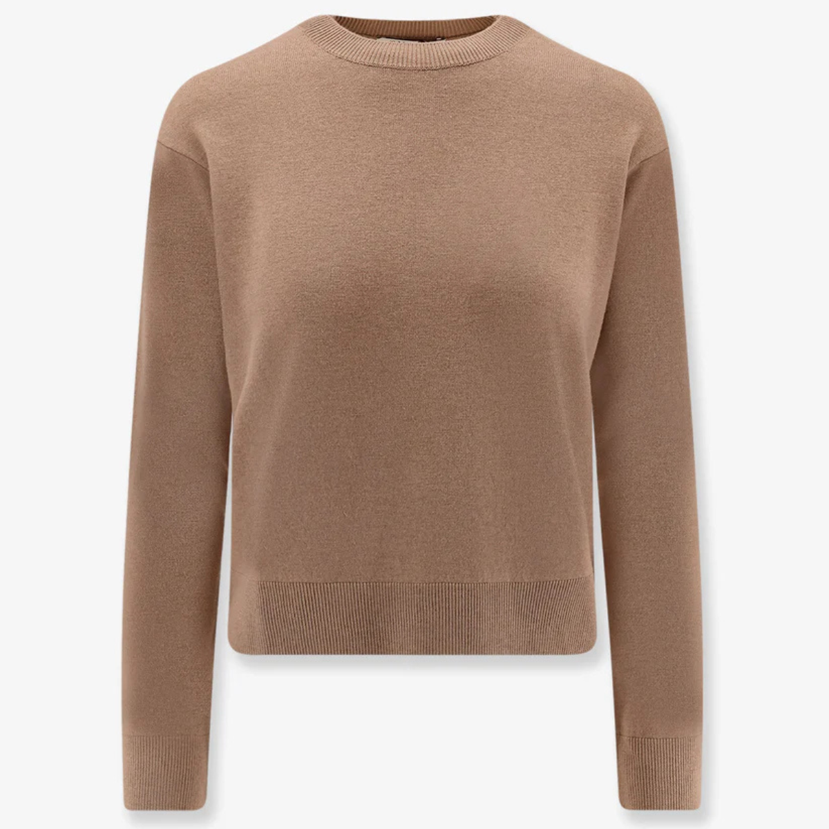Max Mara Maglia in Lana con Toppe Logate Eco Donna Cammello